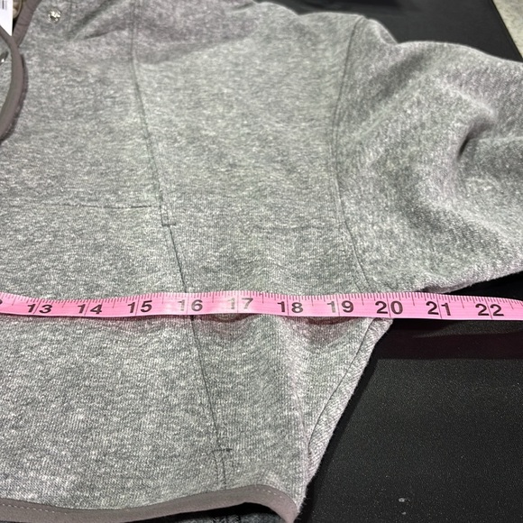 UpWest Snap Front crop hoodie,wide arm, knit cuffs,pockets,fleece like lining - Picture 10 of 13